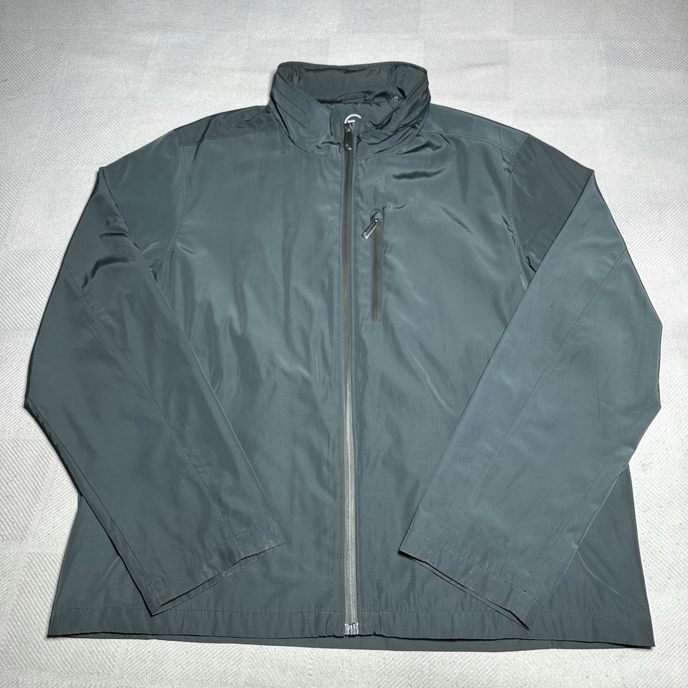 Tumi T-Tech Jacket Mens Size XL Full‎ Zip Windbreaker Iridescent Dark Green